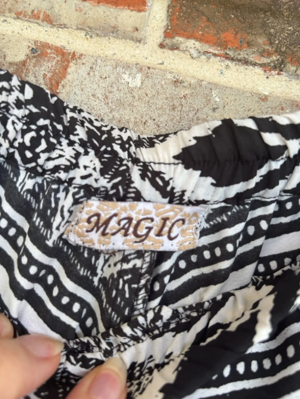 Magic Black and White‎ Geometric Maxi Skirt